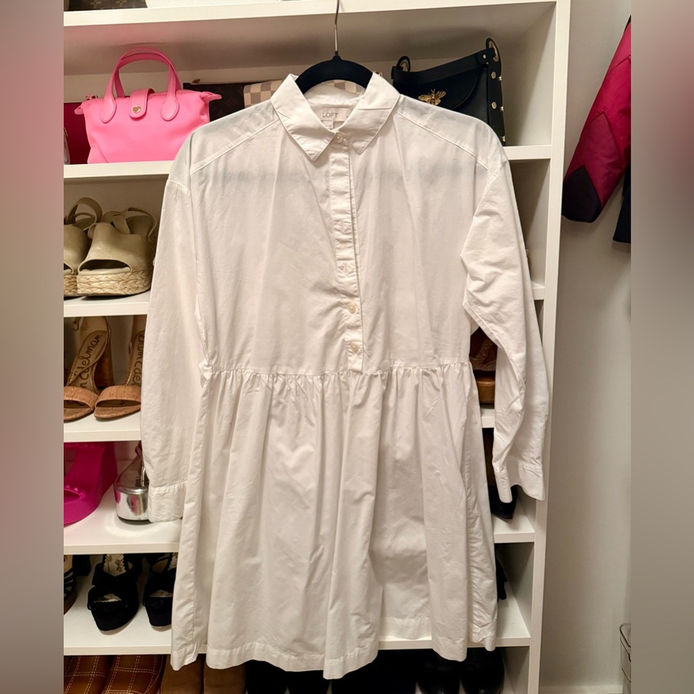 LOFT White Long Sleeve Dress